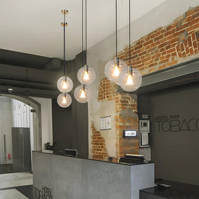 Industrial Vintage Transparent Glass Island Pendant Lights