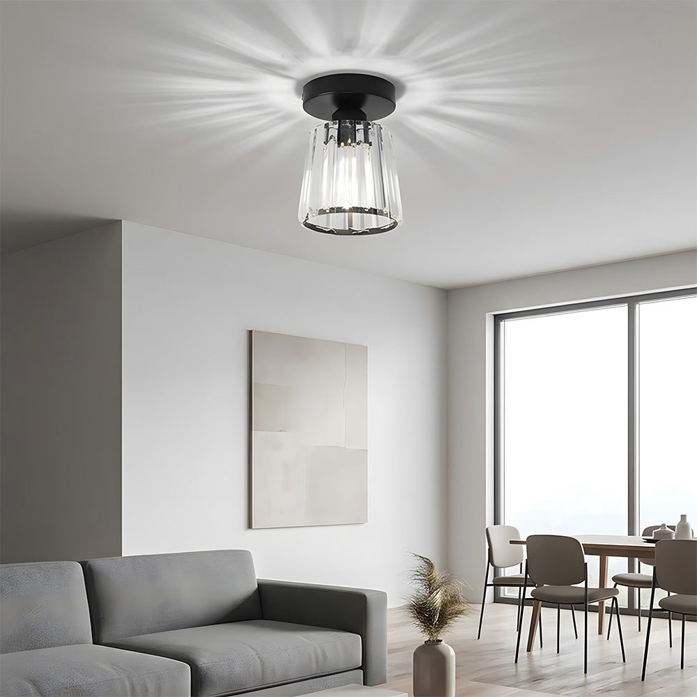 Minimalist Crystal Flush Mount Ceiling Lights for Bedroom Hallway