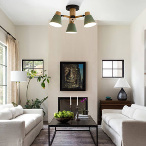Wooden Close to Ceiling Lamps for Living Room