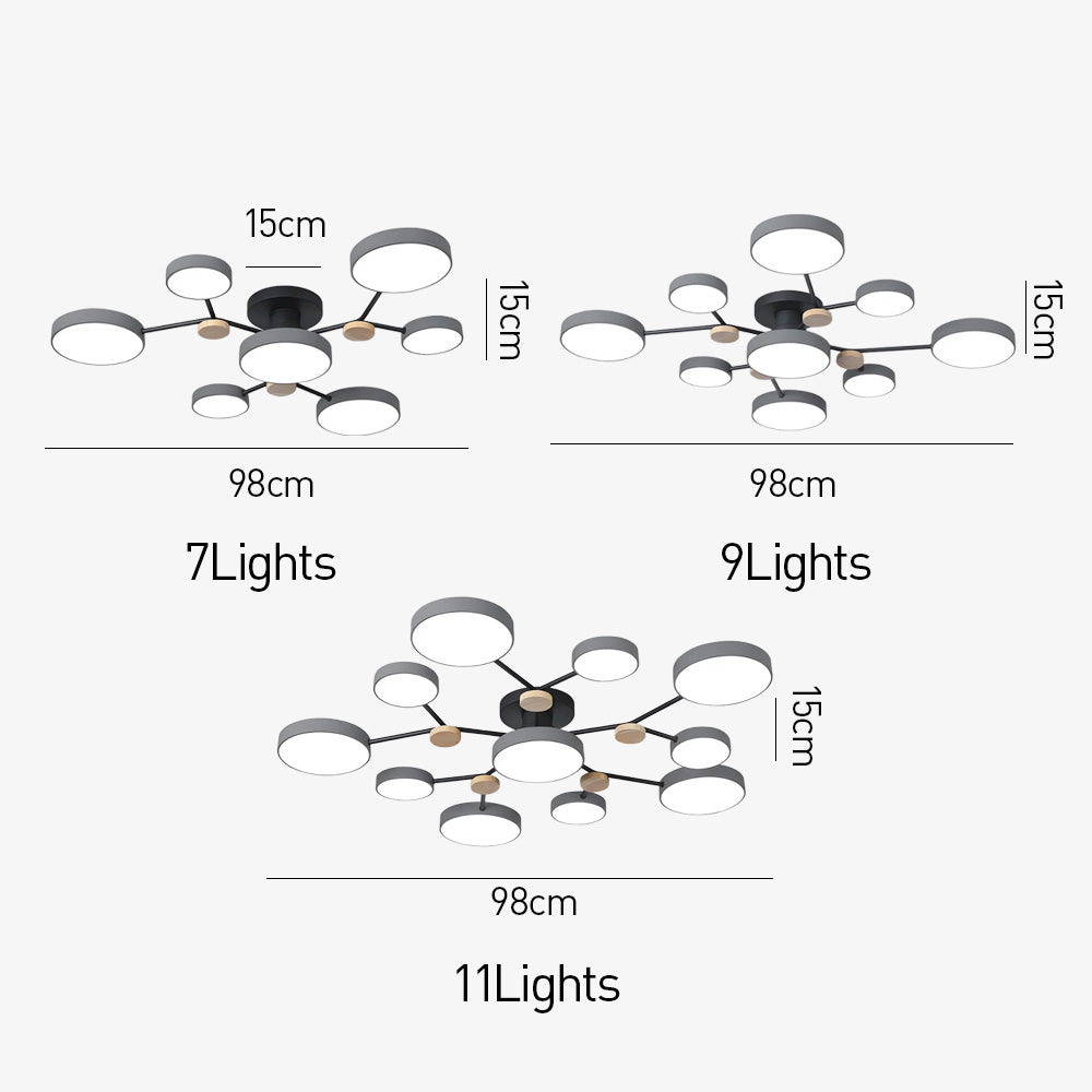 Modern Semi Flush LED Ceiling Lights for Bedroom Living Room
