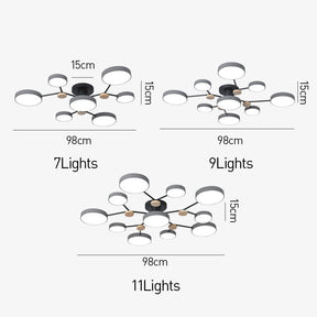Modern Semi Flush LED Ceiling Lights for Bedroom Living Room