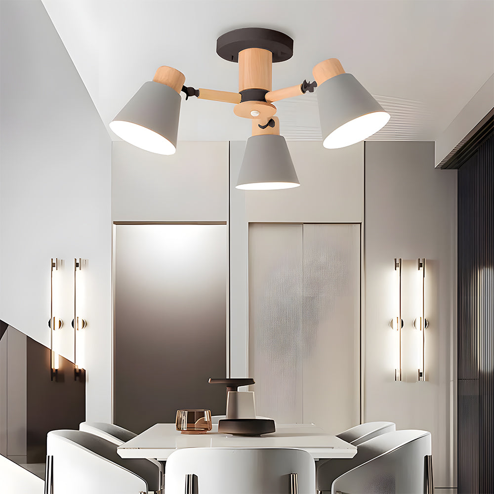 Wooden Close to Ceiling Lamps for Living Room
