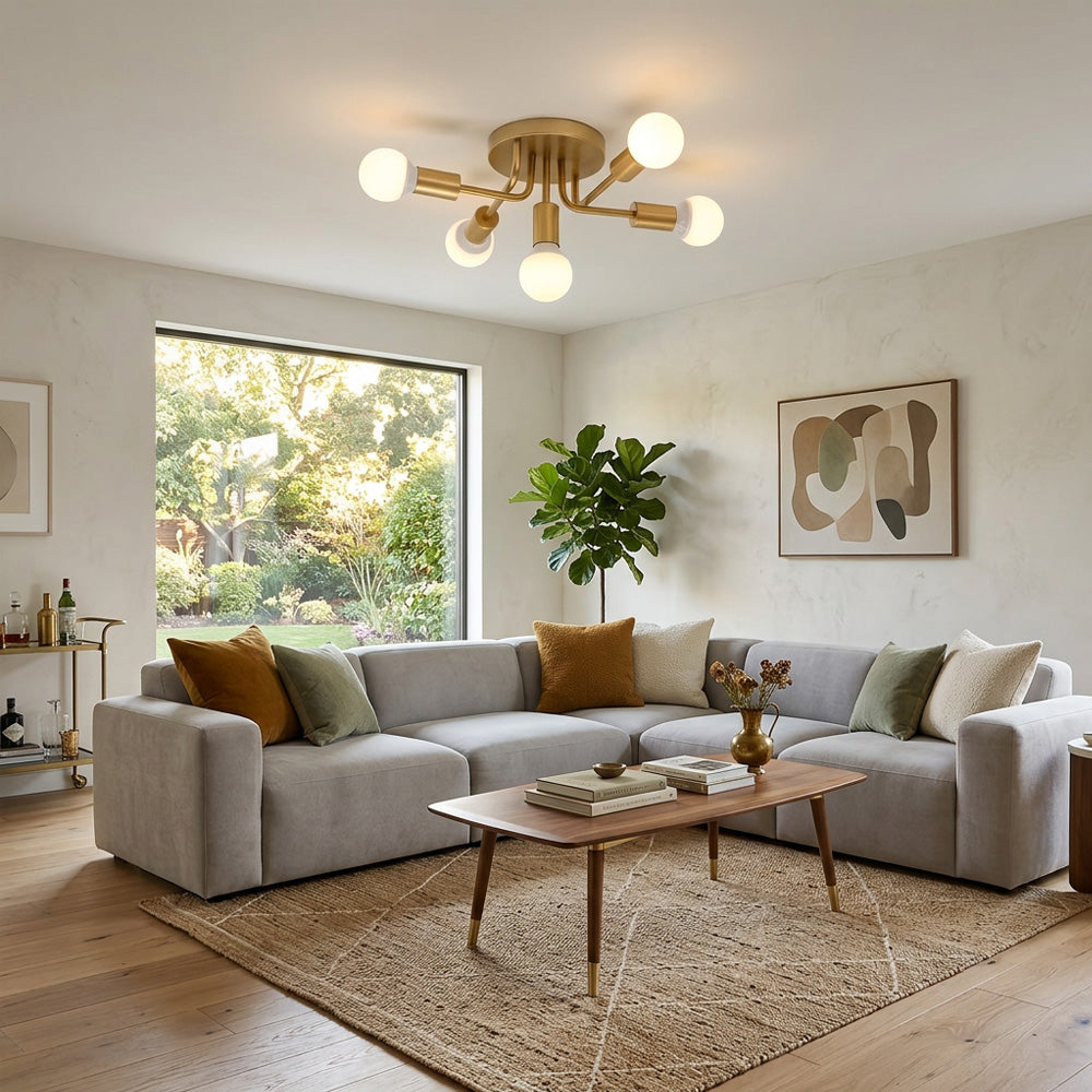 Industrial Style Semi-Flush Mount Ceiling Lights for Living Room