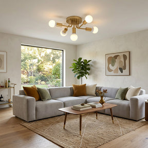 Industrial Style Semi-Flush Mount Ceiling Lights for Living Room