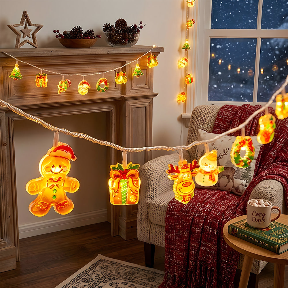 Christmas Tree Snowman Battery Powered Decorative String Lights
