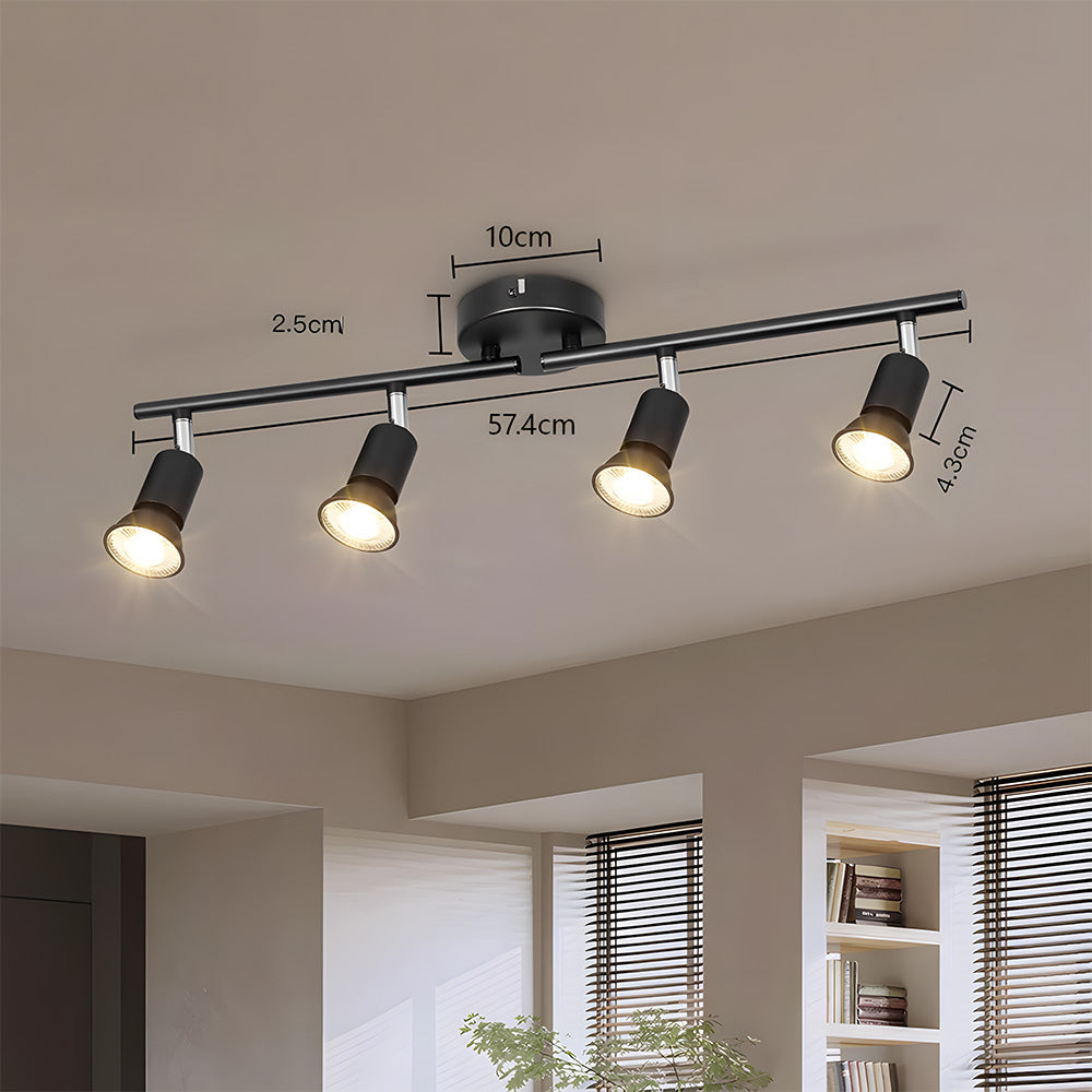 Modern Iron Multi-Head Track Ceiling Light  for Kitchen Bedroom