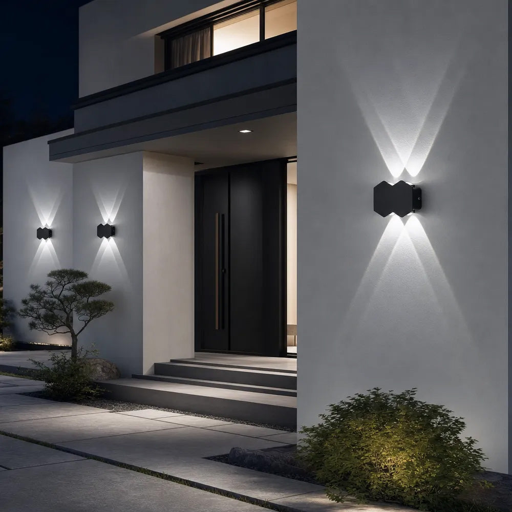 Modern Shield Shape Aluminium LED Outdoor Wall Lights for Yard Patio