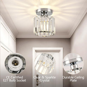 Hallway Crystal Circle Flush Mount Ceiling Light