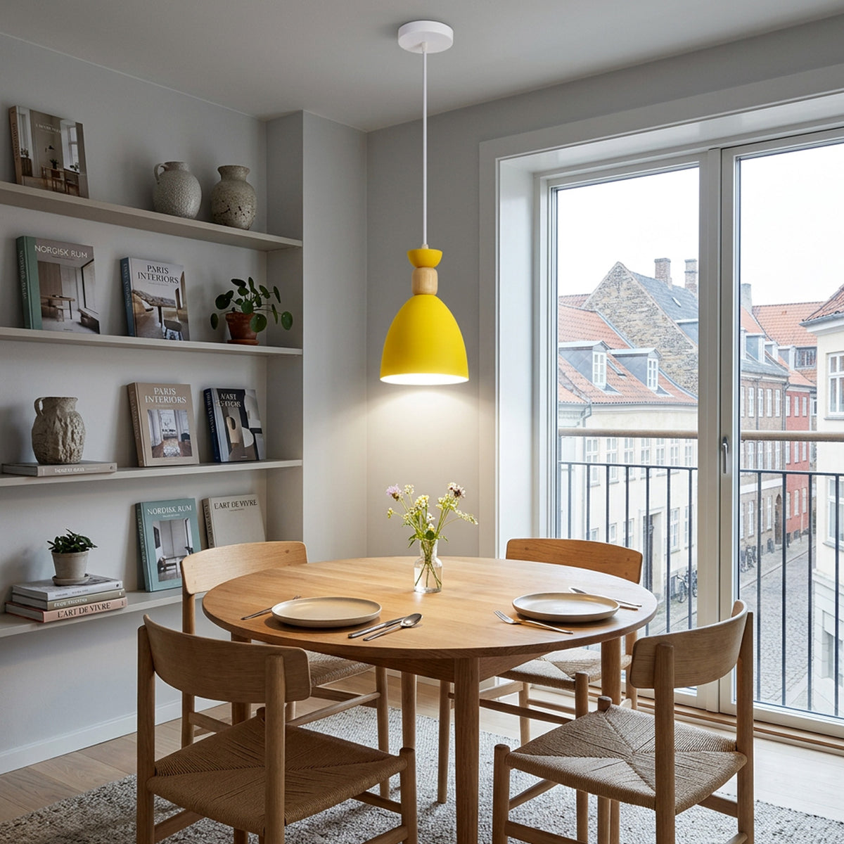Nordic Wooden Metal Pendant Light Fixture for Kitchen Island