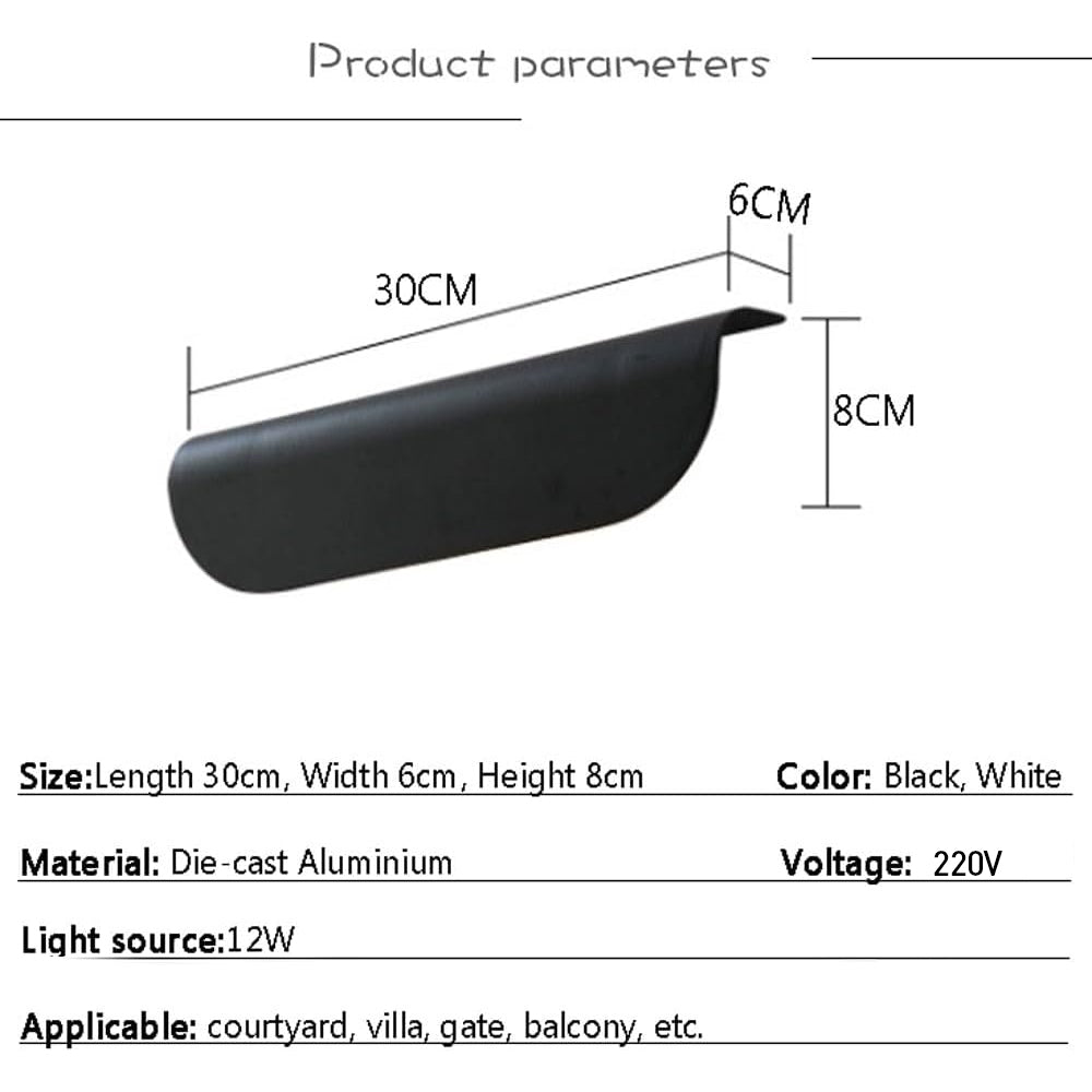 Minimalist Arc LED Waterproof Outdoor Wall Lamp for Gate, Garden & Patio