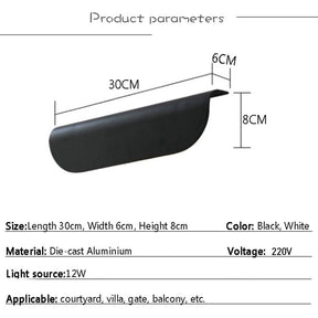 Minimalist Arc LED Waterproof Outdoor Wall Lamp for Gate, Garden & Patio