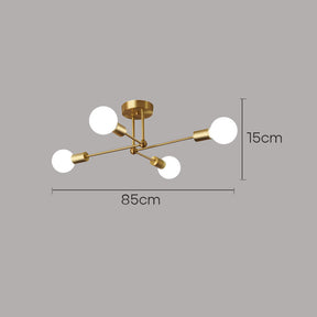 Modern Muti-Lights Stylish Gold Iron Living Room Ceiling Lights