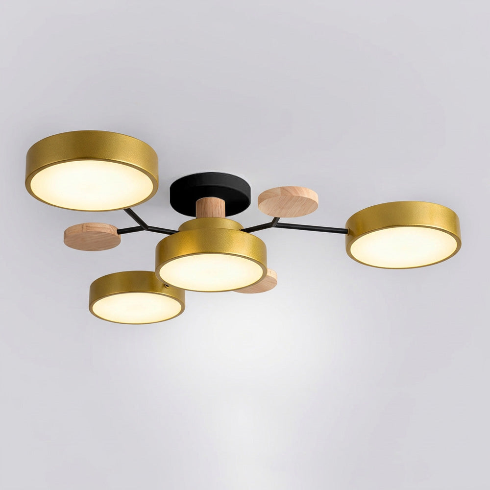Nordic Wood Flush Mount Ceiling Light for Bedroom