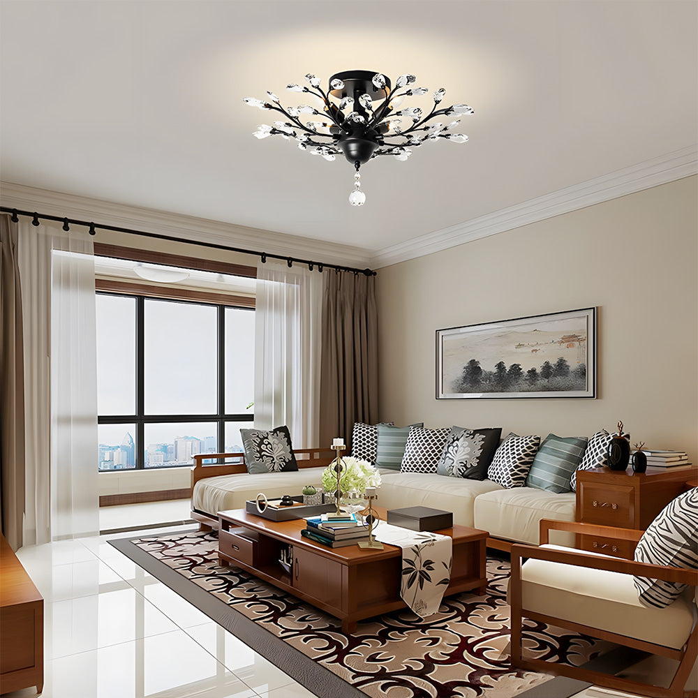 K9 Clear Crystal Chandelier Ceiling Light for Living Room