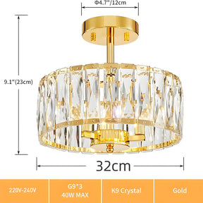 Crystal Semi Flush Mount Ceiling Light Fixture