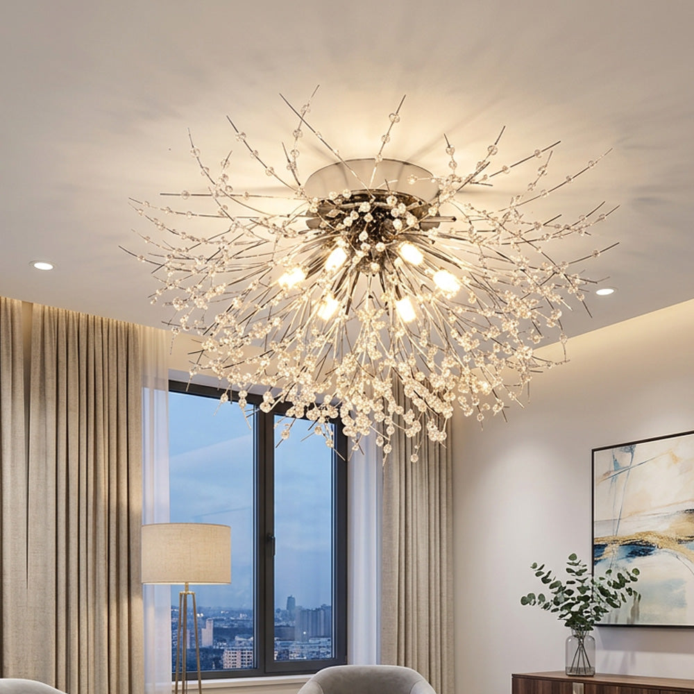 Luna Crystal Dandelion Ceiling Light