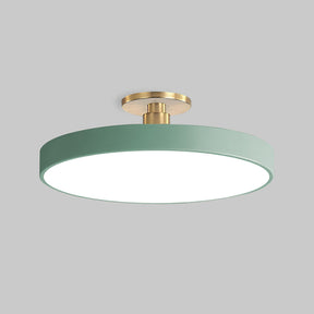 Set of 2 Circular LED Dimmable Semi Flush Ceiling Light For Bedroom