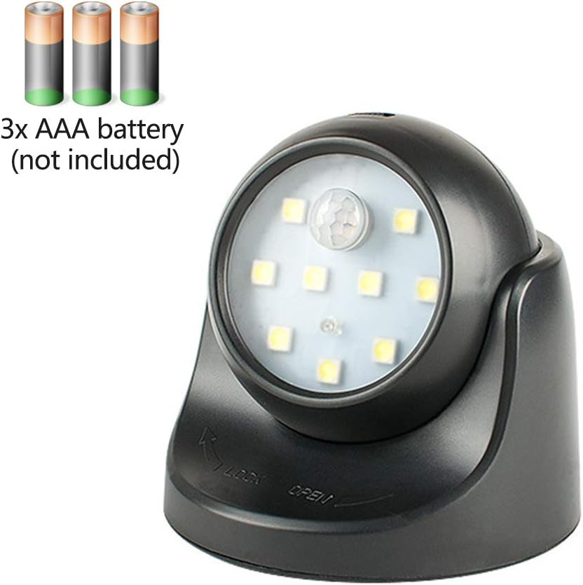 Battery Operated Motion Sensor IP44 LED Wall Light for Driveway, Garden, Pathway - 3 Modes