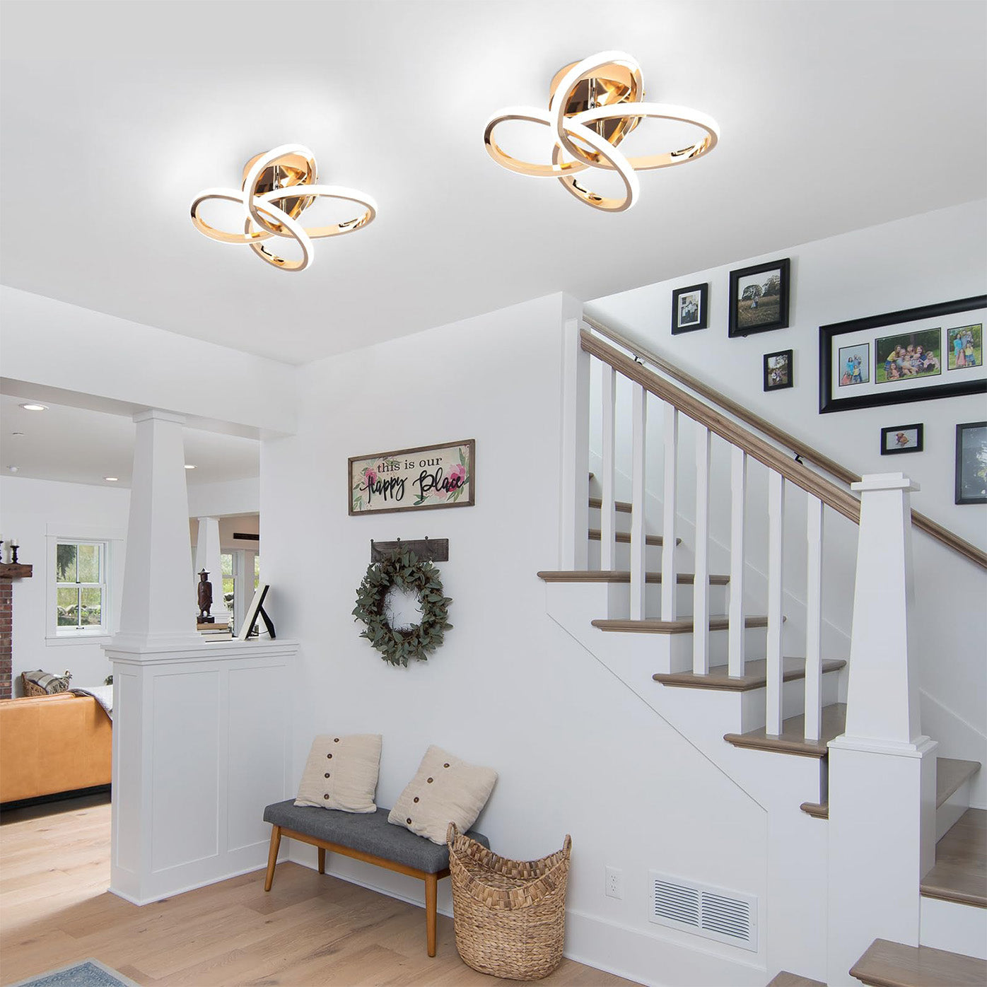 Modern LED Semi Flush Ceiling Lights for Hallway, Living Room, Bedroom