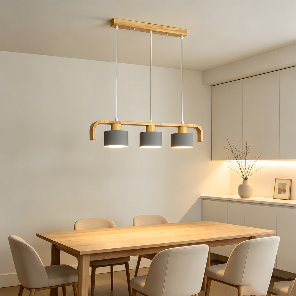 Modern Iron Wooden Pendant Lights for Kitchen Island Dining Room