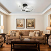 Modern LED Spiral Semi Flush Mount Ceiling Light for Living Room Hallway Kitchen