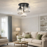 Crystal Semi Flush Ceiling Lights for Living Room, Hallway