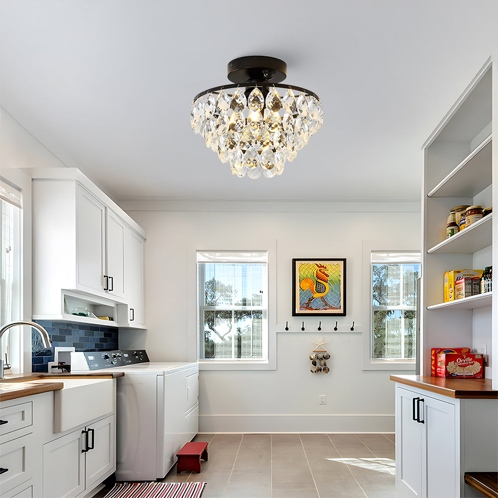 Crystal Semi Flush Mount Ceiling Lights for Hallway