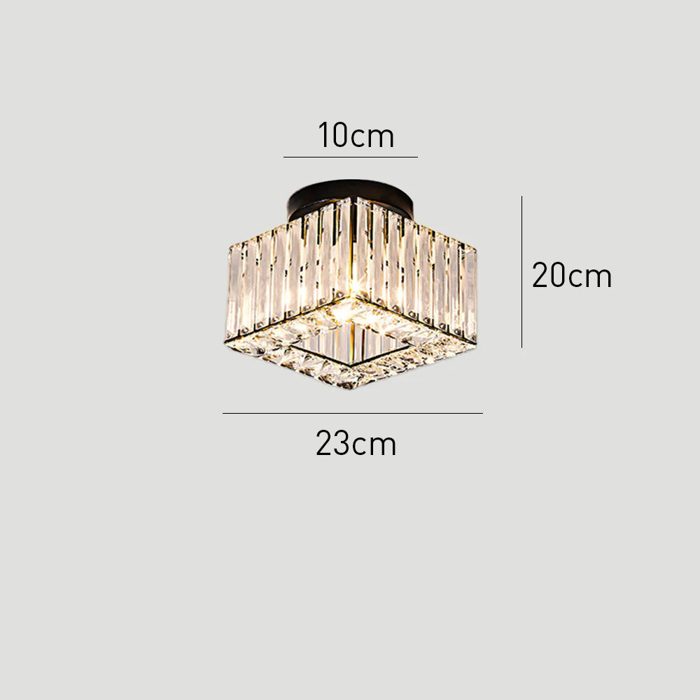 Crystal Semi Flush Mount Ceiling Light for Hallway 23cm E27
