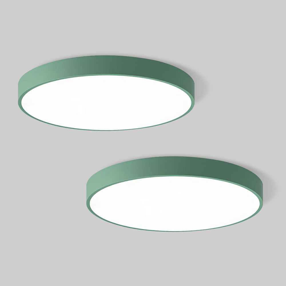 Set of 2 Circular LED Bedroom Low Ceiling Light