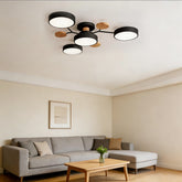 Contemporary Modern Round Black Semi Flush Ceiling Lights