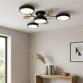 Aria Nordic Wood Flush Mount Ceiling Light