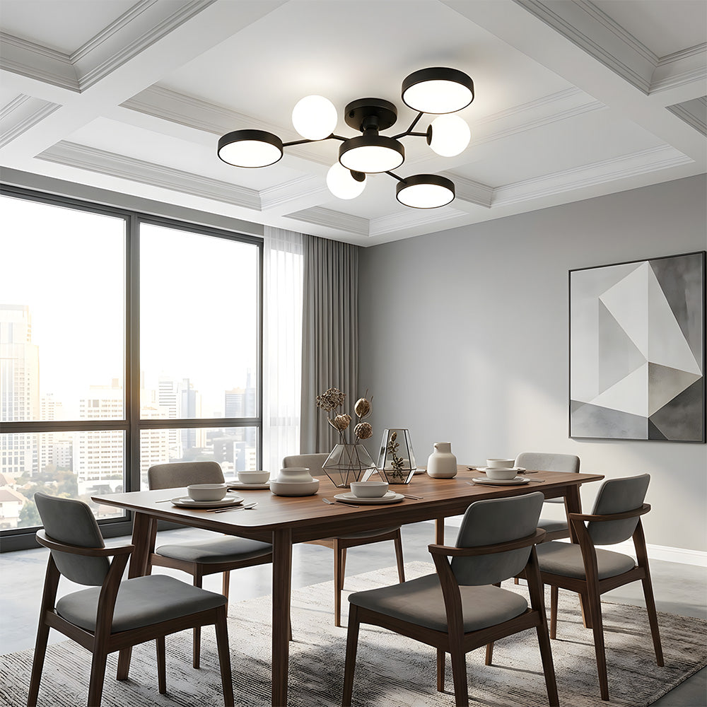 Modern Multi Arm Glass LED Flush Mount Ceiling Lights for Living Room