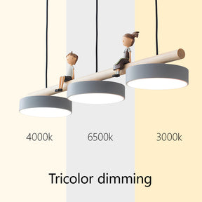 Modern Macaron LED Pendant Light With Cartoon Figures for Dining Area