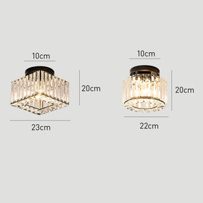 Crystal Semi Flush Mount Ceiling Light for Hallway 23cm E27