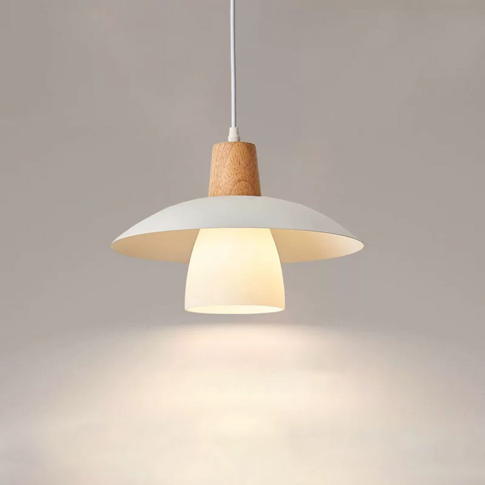 Contemporary Design White Glass Shade Bedroom Pendant Light