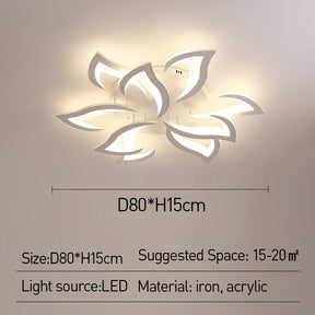 Contemporary Flower Shape Iron LED Ceiling Light For Living Room