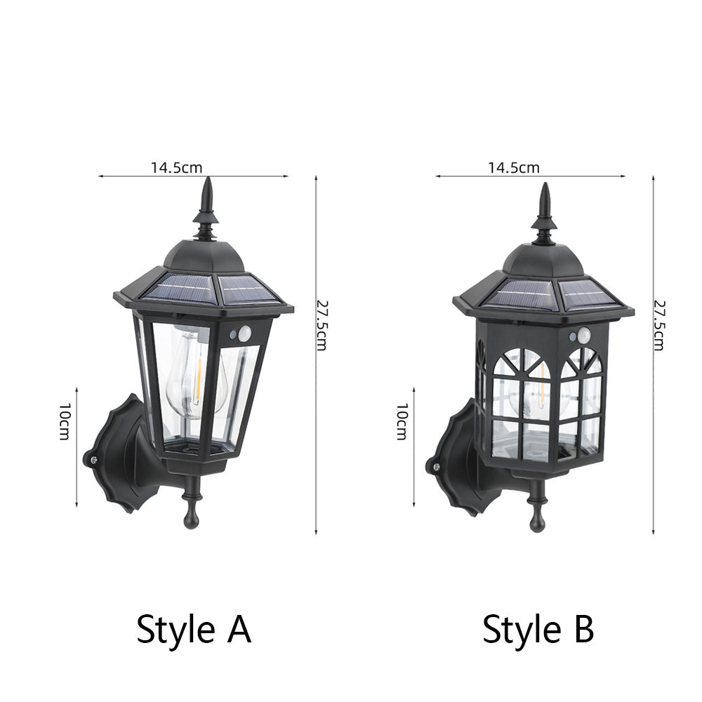 IP44 External Solar Wall Lights, 3 Mode Sensor Solar Wall Lamp for Patio Fence Garden Decor