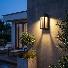 Black Aluminium IP55 Outdoor Wall Light for Patio