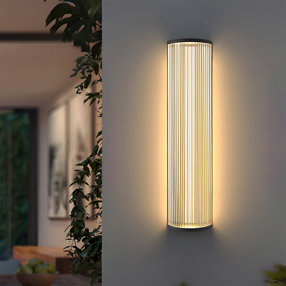 Modern Vertical Glass Stainless Steel Outdoor Wall Lights for Patio Garden