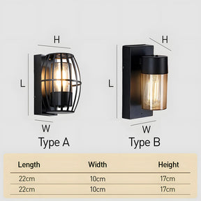 IP65 Outdoor Wall Light - E27, Waterproof, Black, Lantern, Modern