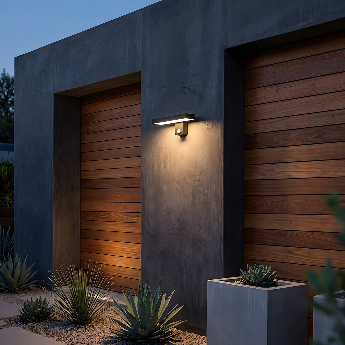 Stylish LED IP65 Motion Sensor Aluminium Porch Wall Lights