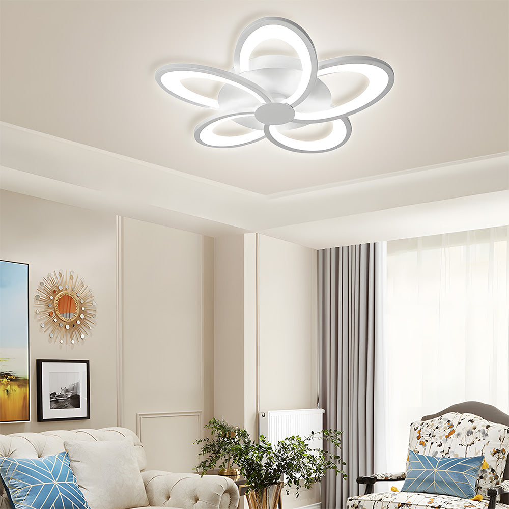 Modern Design Flower Shape White Bedroom Ceiling Light