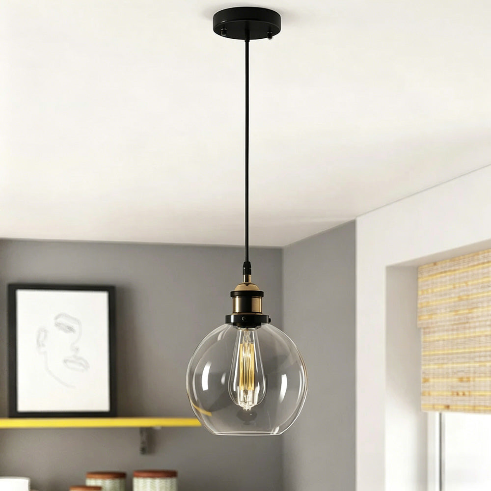 Minimalist Style Black Glass Pendant Light