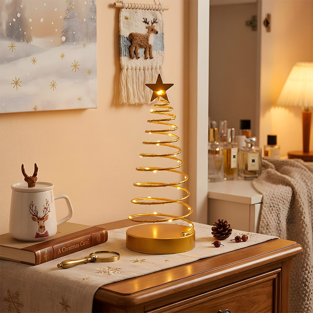 Modern Gold Tree Lights LED Christmas Lightings for Bedside