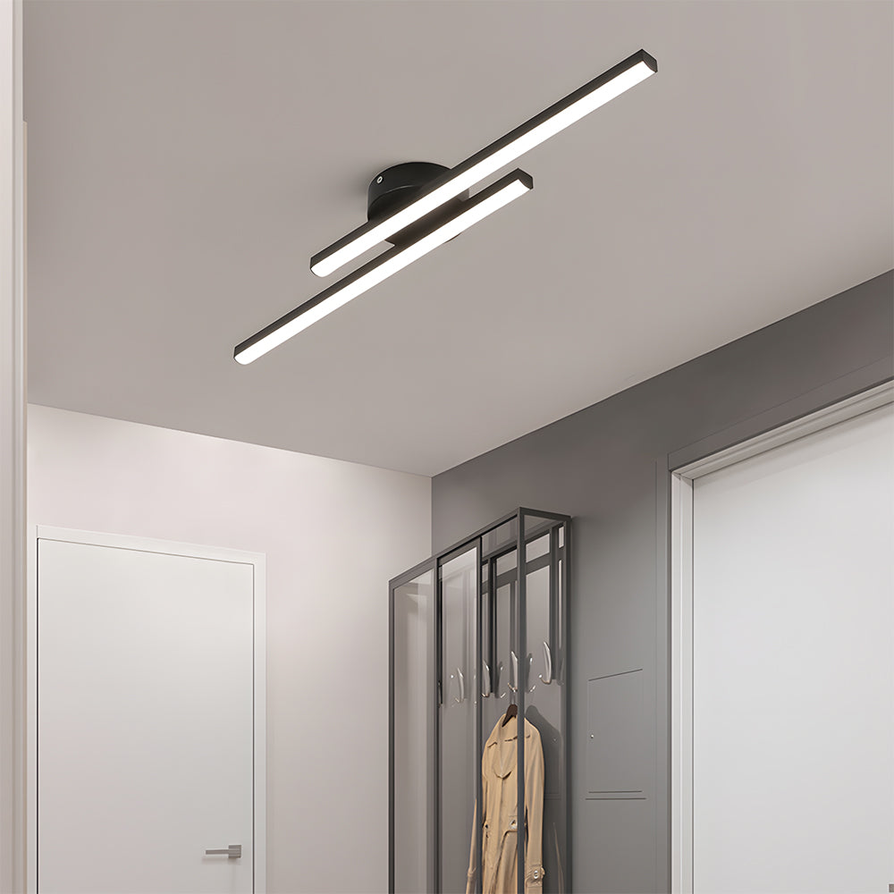 Modern Black Long Strip LED Ceiling Lights