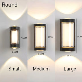 IP65 Black Up Down Outdoor Wall Lights for Front Door Garden Balcony Porch