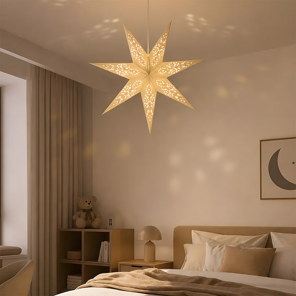 Nordic 7-points Paper Star Pendant Lights for Christmas Decoration