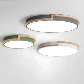 Contemporary Wood LED Flush Ceiling Lights For Bedroom