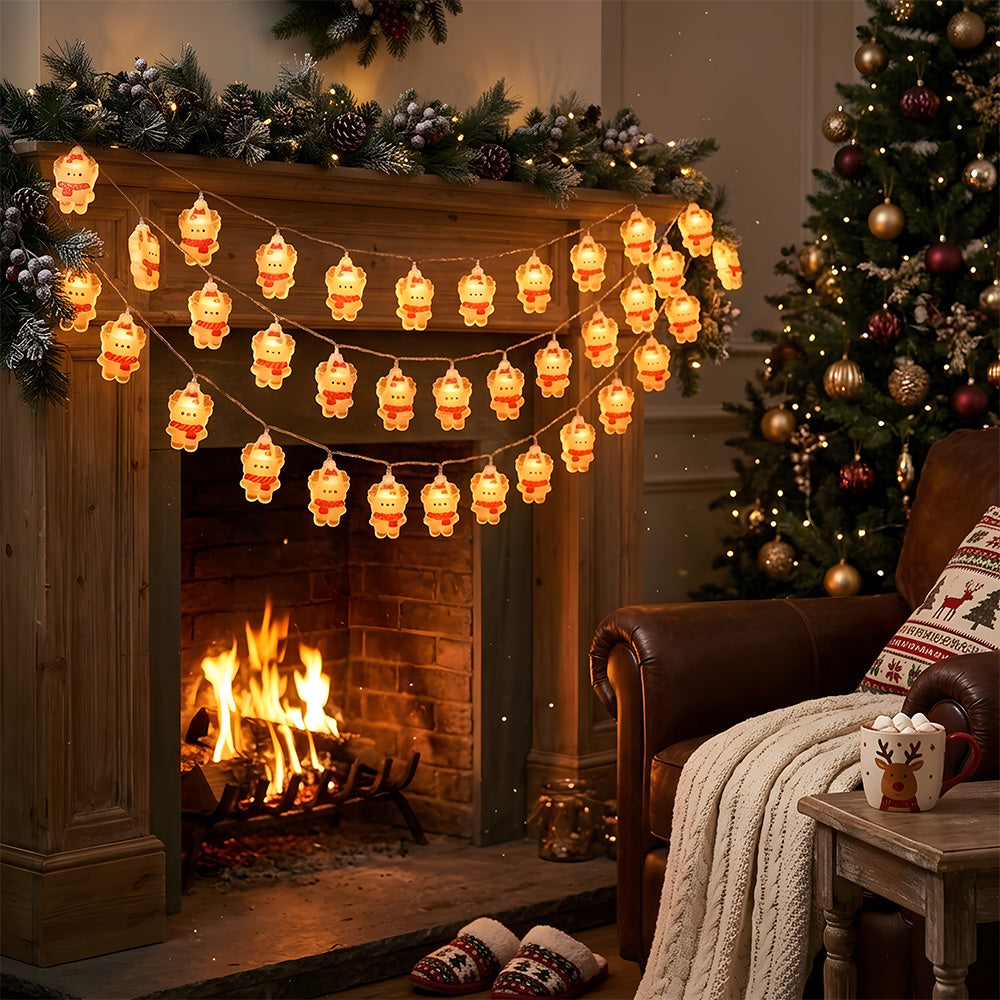 Santa Claus Christmas Tree Snowman Decorative String Lights