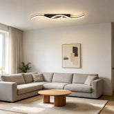 Modern Black Linear Flush Mount Wave LED Ceiling Lights for Bedroom